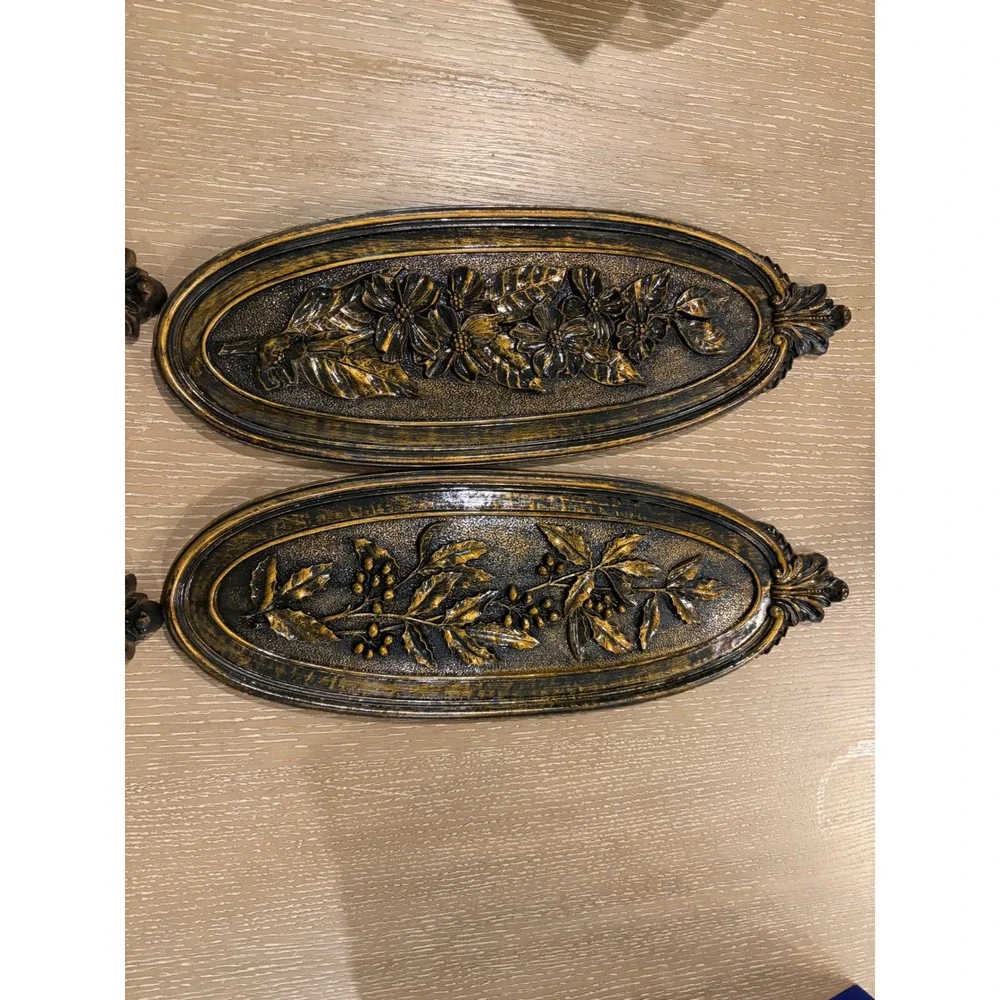 Vintage 1974 Syroco Dart Ind Homco Floral Wall Hanging Plaque Set 7313-7316 MCM